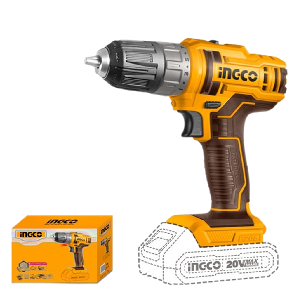 INGCO Cordless Drill 20V Tools Junction CDLI200515 Yellow