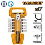 INGCO 12 Pcs socket set Tools Junction HKTS14122 Yellow a