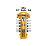 INGCO 12 Pcs socket set Tools Junction HKTS14122 Yellow a